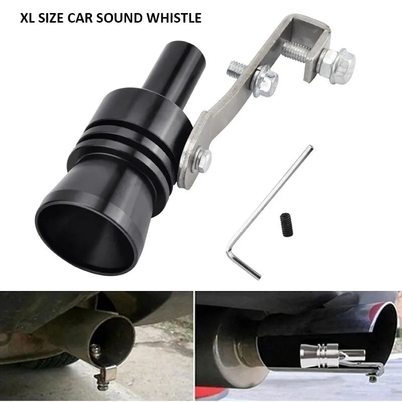 Xl Size Black Turbo Sound Whistle Vehicle Refit Device Exhaust for Exhaust Resonators for Car Noise Exhaust Pot Car