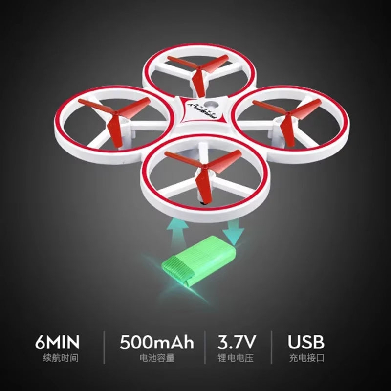 UFO RC Mini Quadcopter Induction Drone Smart Watch Remote Sensing Gesture Aircraft Hand Control Drone Altitude Hold Kids