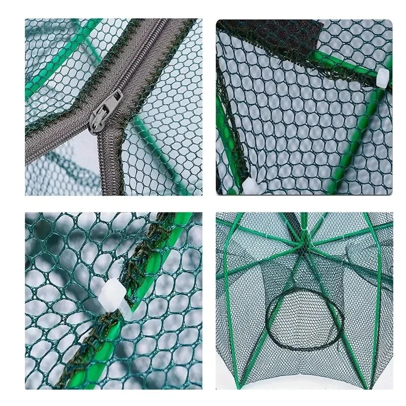 6 Holes Mesh for Fishing Net/Tackle/Cage Folding Crayfish Catcher Casting/Fish Network Crab/Crayfish/Shrimp/Smelt/Eels Traps