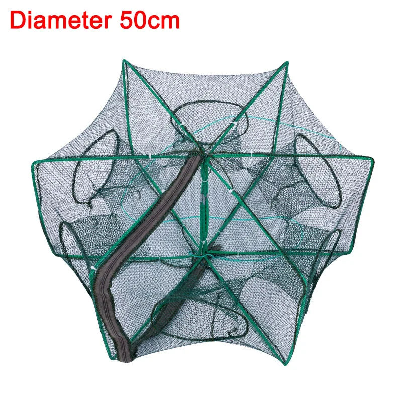 6 Holes Mesh for Fishing Net/Tackle/Cage Folding Crayfish Catcher Casting/Fish Network Crab/Crayfish/Shrimp/Smelt/Eels Traps