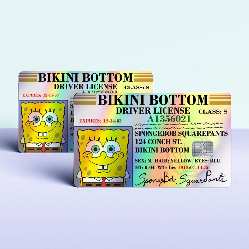 2Pcs Spongebob Debit Card Skin Cover Sticker Skin , Credit Card Skin Cover Card Stickers for Debit Cards Funny Debit Pop Ebt Springtok