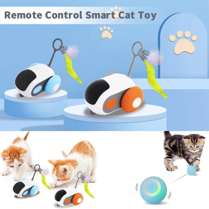 Pet Gravity Cat Smart Interactive Car Toy Automatic Moving Remote Mouse Indoor Kitty Ball Toys Controlled Car for Dogs Playing