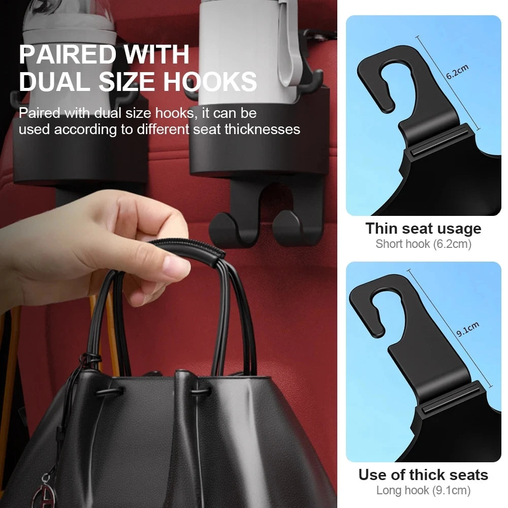 New Car Seat Headrest Hook Hanger Storage Organizer Universal with Cup Holder for Handbag Fit Universal Vehicle Car Accessories