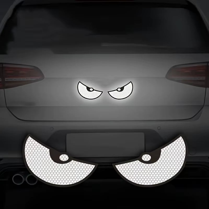 2Pcs Car Demon Eye Reflective Stickers Motorcycle Improve Vehicle Visibility at Night and Driving Safety