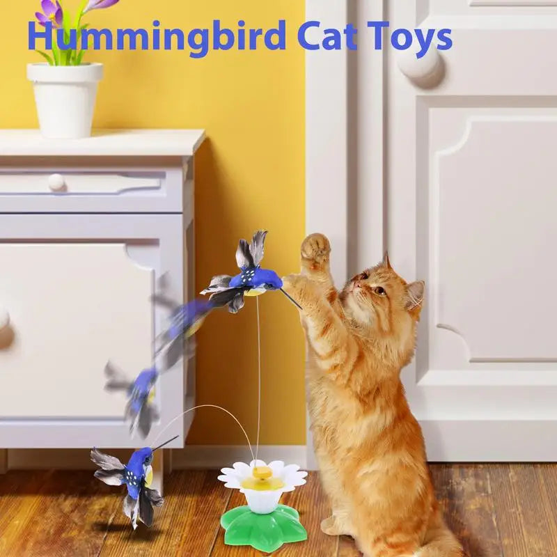 Cat Toy Simulation Rotating Electric Hummingbird Funny Cat Stick Automatic Funny Cat Hummingbird Toy Kitten Pet Supplies