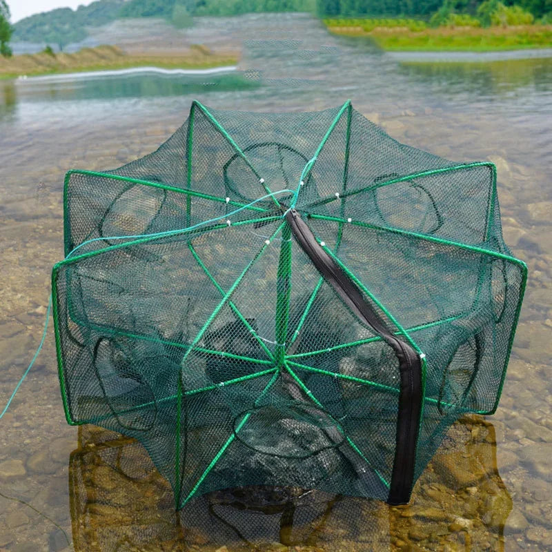 6 Holes Mesh for Fishing Net/Tackle/Cage Folding Crayfish Catcher Casting/Fish Network Crab/Crayfish/Shrimp/Smelt/Eels Traps