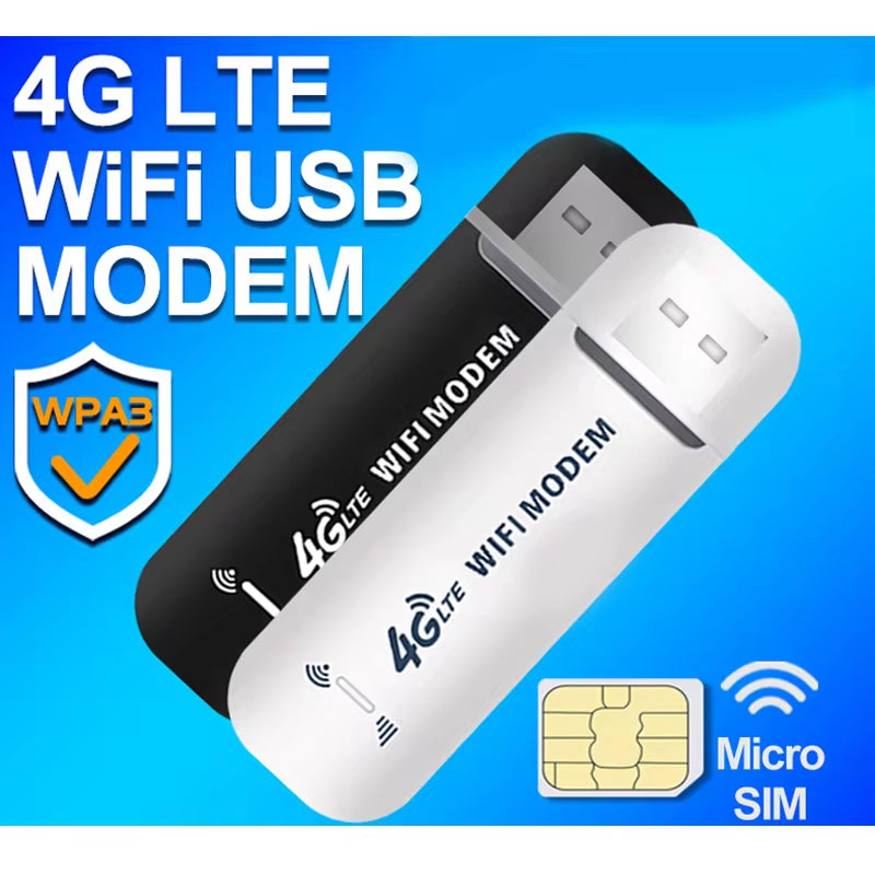 4G LTE Wireless Portable WIFI Router USB Dongle Modem Stick Mobile Broadband 2.4G 150Mbps Driver-Free Support Multiple Devices