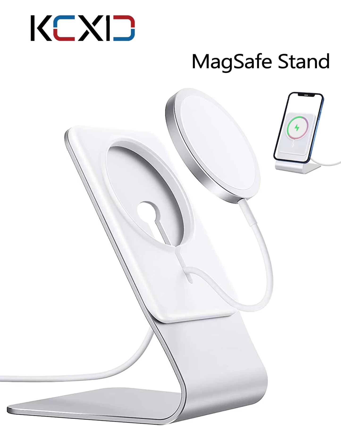 KUXIU Stand for Magsafe Charger, Aluminum Magsafe Desktop Stand Holder Dock,For Iphone 16/15/14/13/12 (Not Included Magsafe)